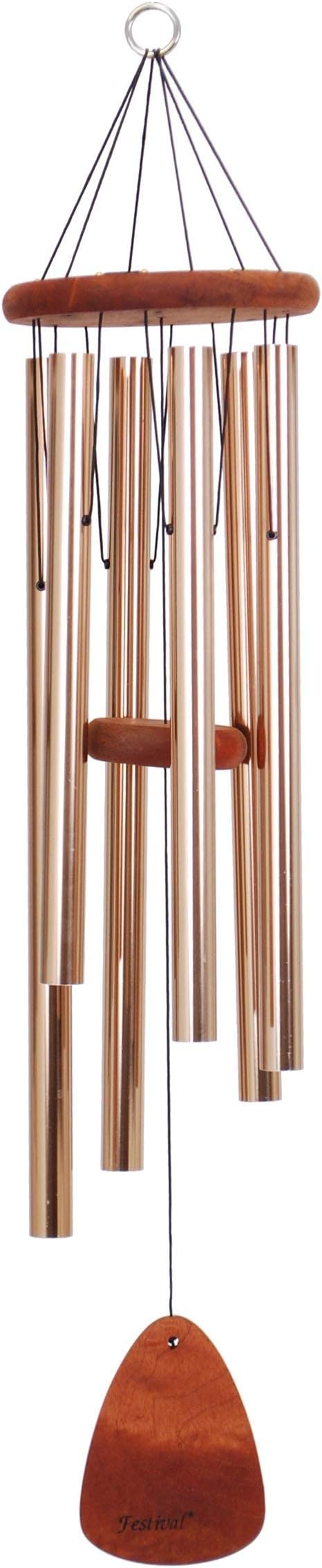 Festival 36-inch Redwood Wind Chime in Bronze by Wind River for Patio, Backyard, Garden, and Outdoor décor. Made in The USA