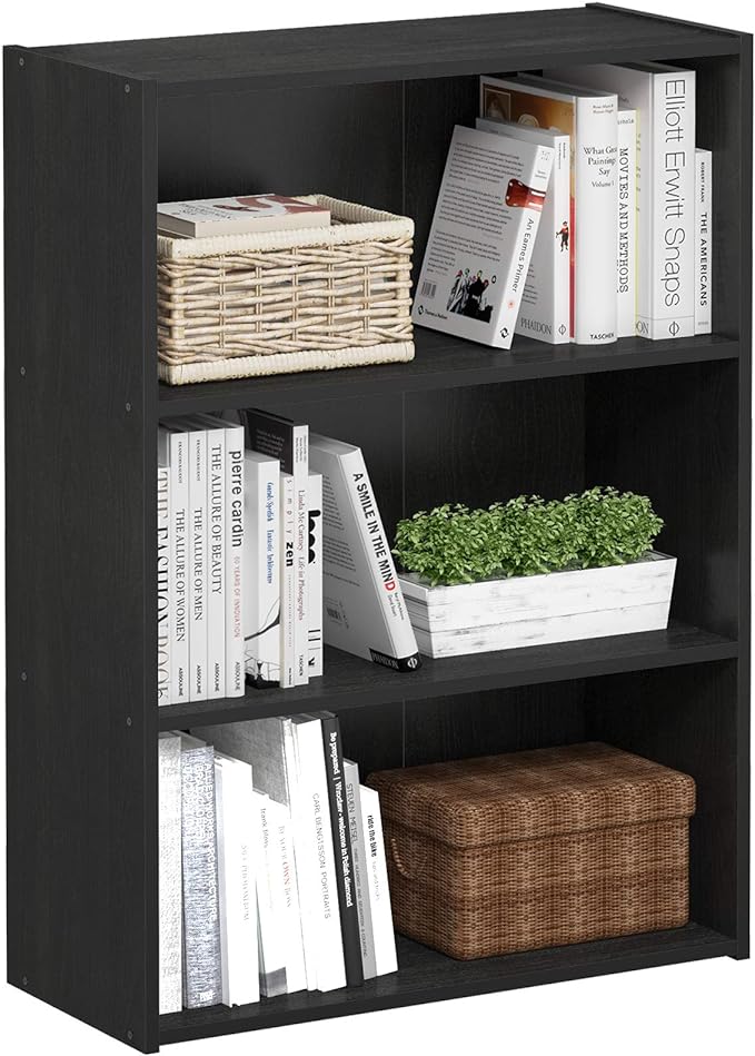 Furinno Pasir 3-Tier Open Shelf Bookcase, Americano
