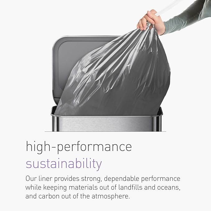 simplehuman Code M 80 Count, Genuine Odorsorb Custom Fit Liners, Drawstring