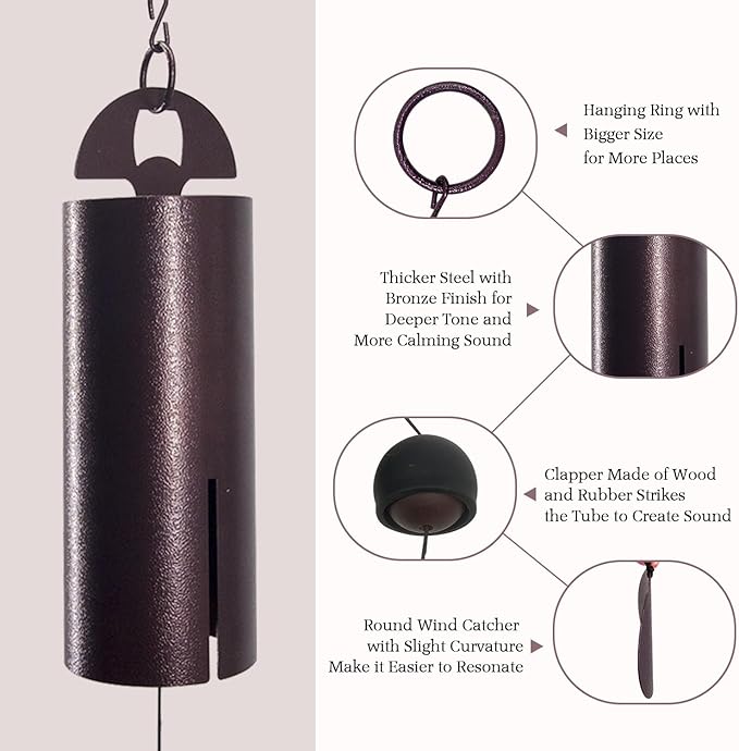 ASTARIN Wind Chimes for Outside Deep Tone Heroic Windbell Deep Resonance Serenity Bell Outdoor Decor for Patio,Yard,Porch,Garden