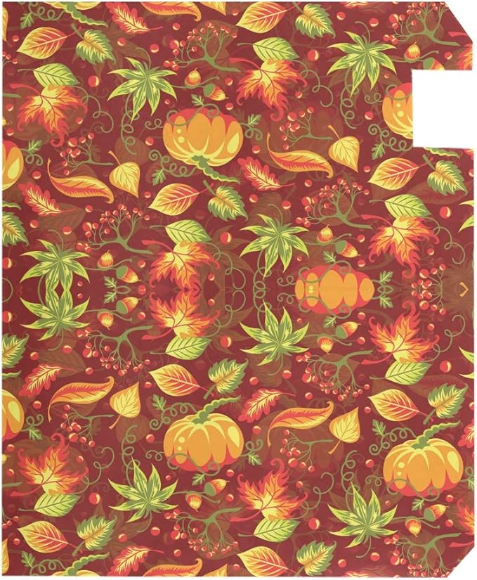 WOOR Autumn with Pumpkin Fall Leaves Magnetic Thanksgiving Mailbox Cover MailWraps Garden Yard Home Decor for Outside Standard Size-18"x 20.8"