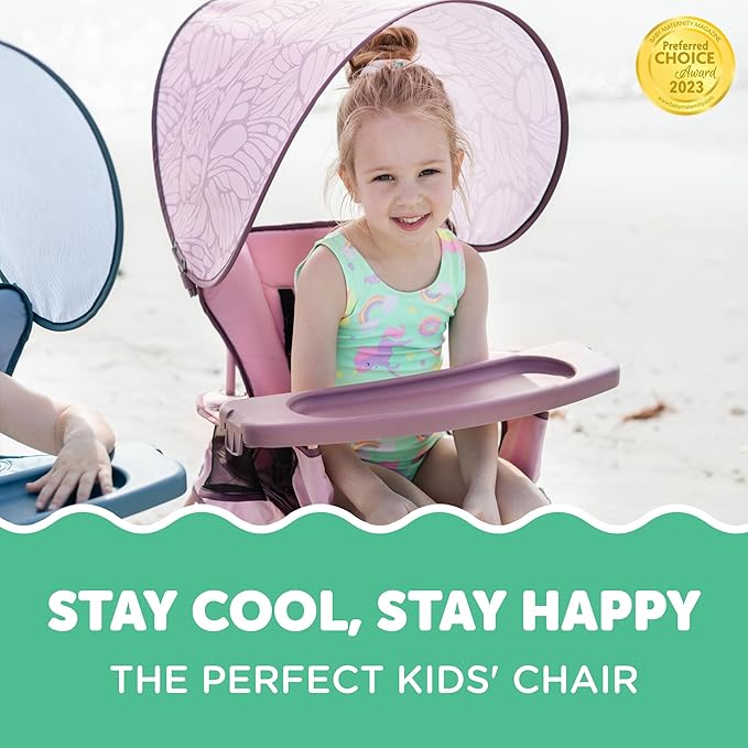 Baby Delight Go with Me Venture Portable Chair | Indoor and Outdoor | Sun Canopy | 3 Child Growth Stages | Canyon Rose