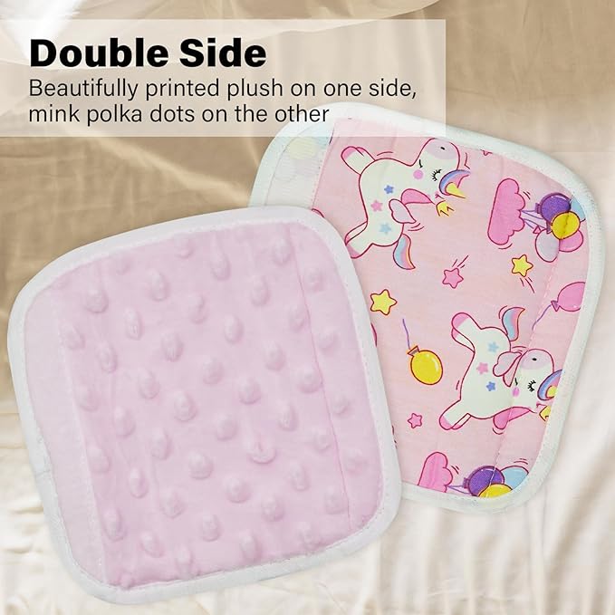 Baby Strap Cover for Children, 2 Pcs Infant Car Seat Belt Cover Pad, Neck Pad Protector for Kids Newborn Toddlers (Pink Unicorn)