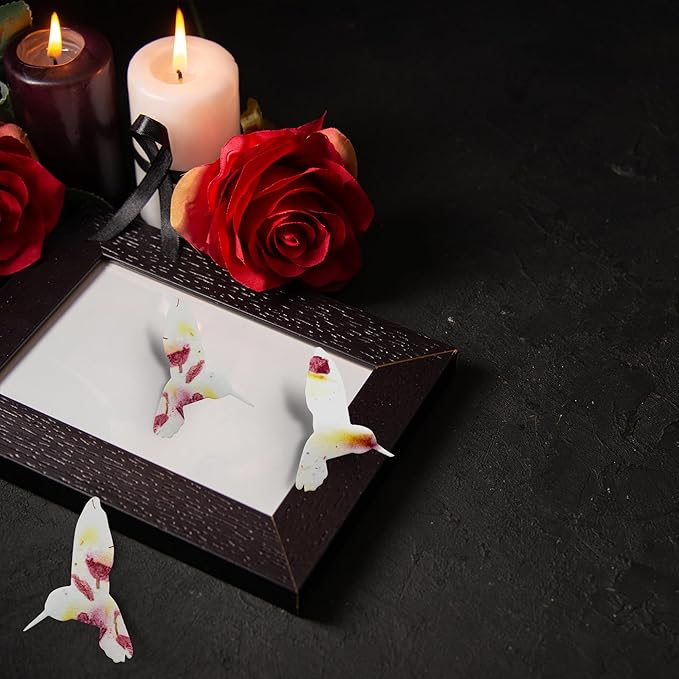 Wildflower Seed Paper - Set of 24 Hummingbird-Shaped for Funeral Favors, Memorial Gifts, & Sympathy Gifts for Loss of Father and Mother (Pink & Yellow)