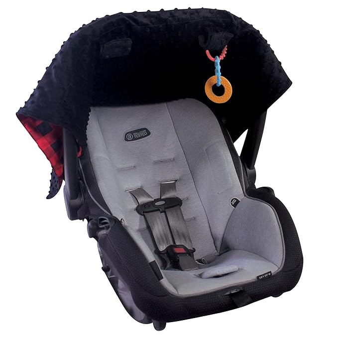 Hudson Baby Unisex Baby Reversible Car Seat and Stroller Canopy, Buffalo Plaid, One Size