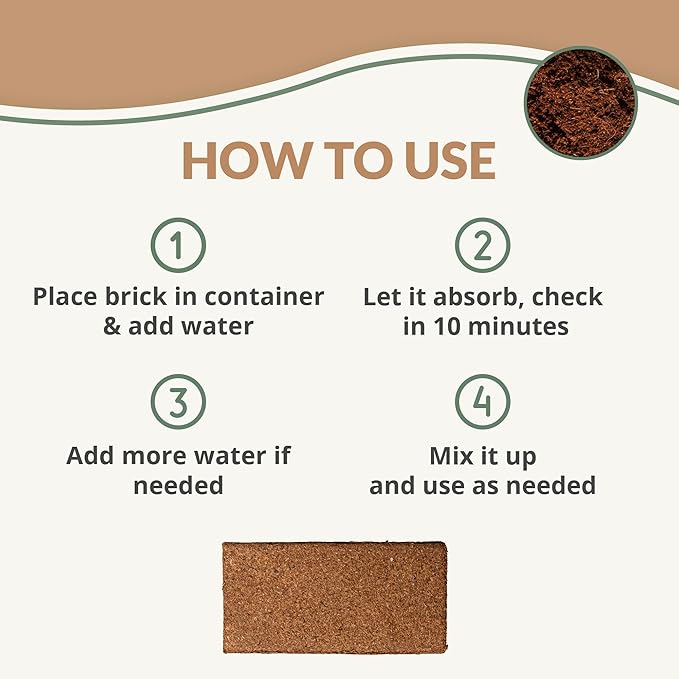 Coco Bliss Coco Coir Bricks (50-Pack, 650gm Bricks) - Organic Coco Coir for Plants - OMRI-Listed Coconut Coir for Plants - Coconut Coir Bricks - Coco Peat for Plants, Garden Soil, & Organic Mulch