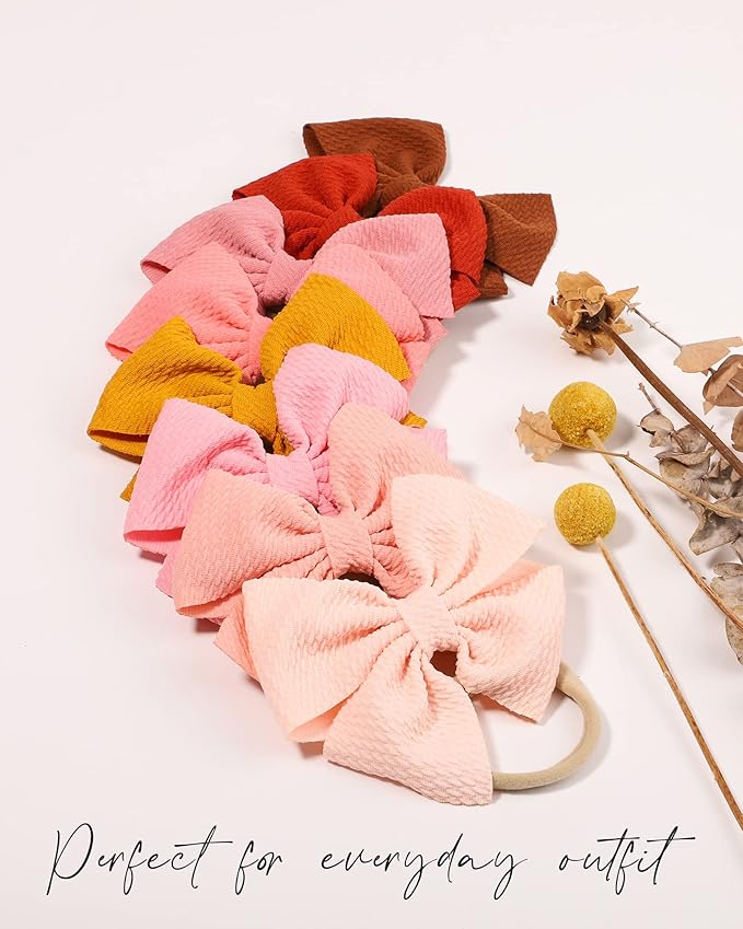 jollybows 40pcs Baby Girls Hair Bows Headband Nylon Hair Band Elastic Hair Accessories for Kids Infants Toddlers