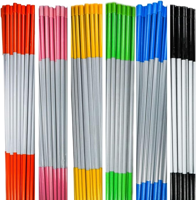 4ft Pro Snow Stakes - 48" x 5/16" Driveway Markers, Pointed Tip, Hy Viz Reflective Tape, Armor Cap (Choose Color/Quantity) (100, Green)