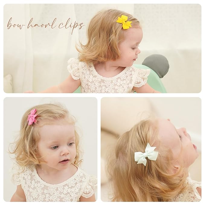 80PCS 2 Inch Baby Hair Bows Clips for Girls Grosgrain Ribbon Fully Lined Infant Hair Clips Accessories for Baby Girls Newborns Toddler in Pairs