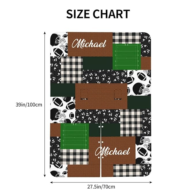 Personalized Football Baby Infant Car Seats Canopy for Babies with Name, Custom Multi-use Blankets for Baby Boys Girls, Peekaboo Minky Nursing Breastfeeding Stroller Cover Canopies for Newborn
