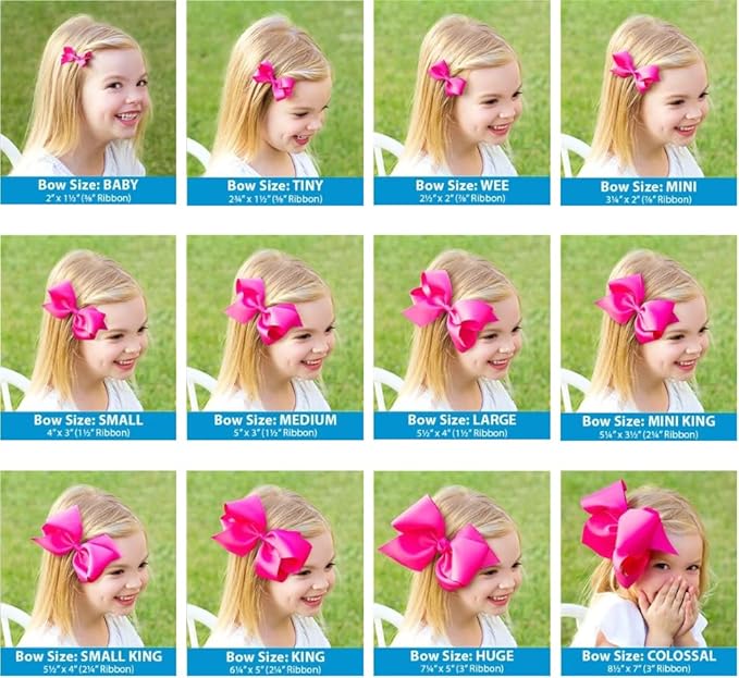 Wee Ones Girls' Classic Grosgrain Moonstitch Edge Hair Bow, No-Slip Hair Clip, Handmade, Light Orchid, Medium