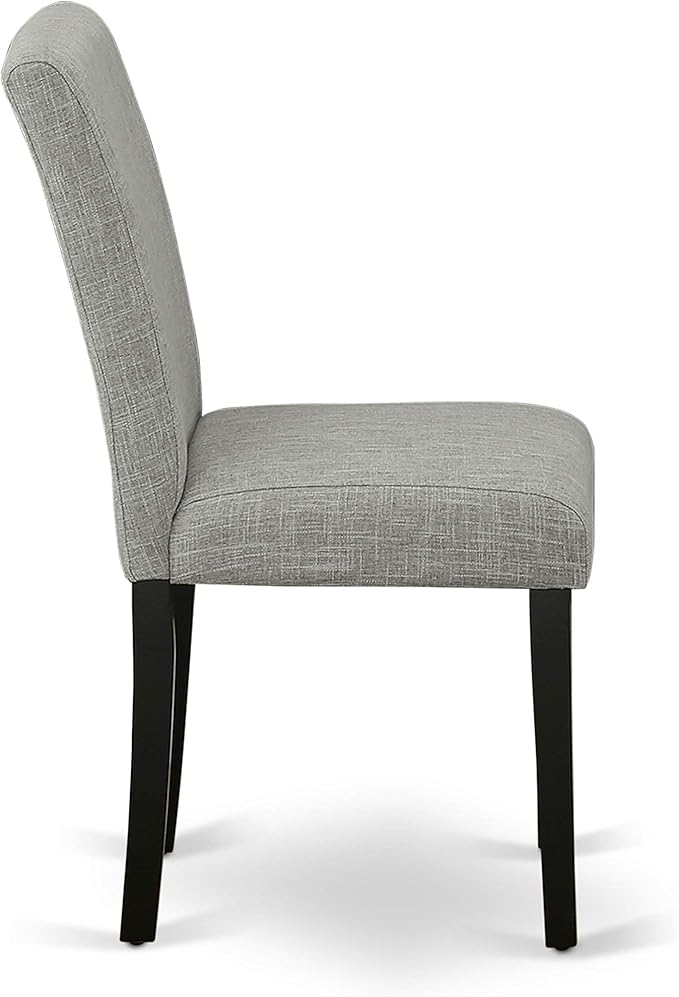 East West Furniture X696AB106-6 6 Piece Dining Room Set Contains a Rectangle Dining Table with X-Legs and 4 Shitake Linen Fabric Parson Chairs with a Bench, 36x60 Inch, Multi-Color