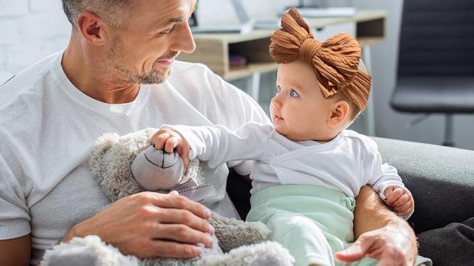 Baby Nylon Headbands Soft Hair Bow Elastics Hairbands Accessories for Baby Girls Newborn Infant Toddler Kids (Green)