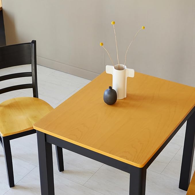 Livinia Cabin 33.5" Wooden Dining Table/Small Rectangular Modern Farmhouse Solid Wood Kitchen Table Desk (Black Oak)