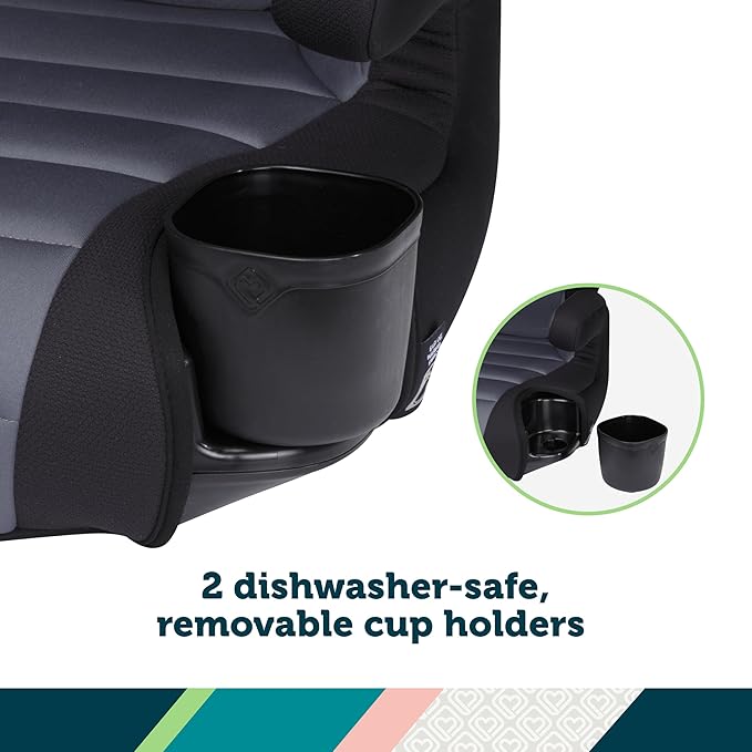 Safety 1st Grow and Go 2-in-1 Booster Car Seat with ComfortWings, Converts High-Back to Backless, 19" Wide, Fits 3 Across, Lightweight, Foldable, Easy-Clean, Cup Holders, 40-100 lbs, Crushed Grape