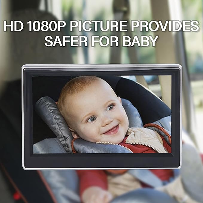 Baby Car Camera HD 5 Inch Monitor Car Mirror Infant Rear Facing Full View Clear Night Vision