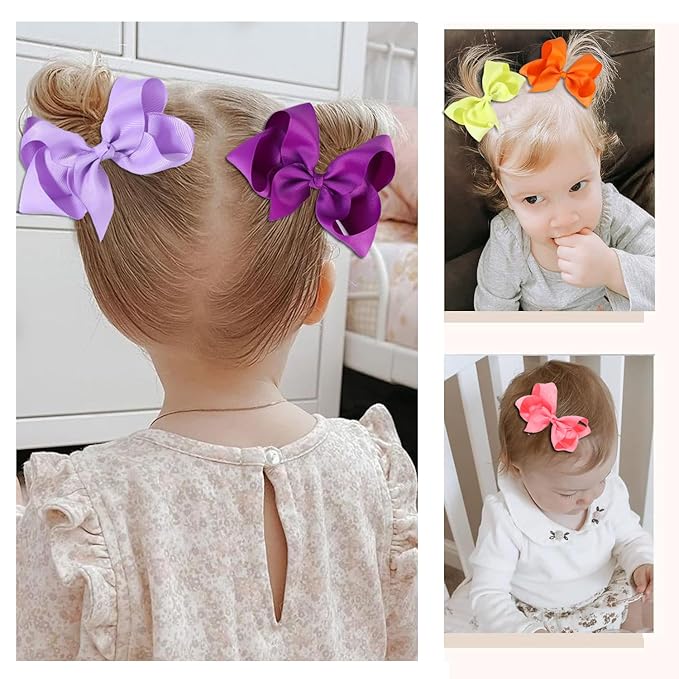 Hair Bows for Girls,Hand-made Grosgrain Ribbon Hair Bow Alligator Clips Hair Accessories for Toddlers Baby Girls Kids Teens