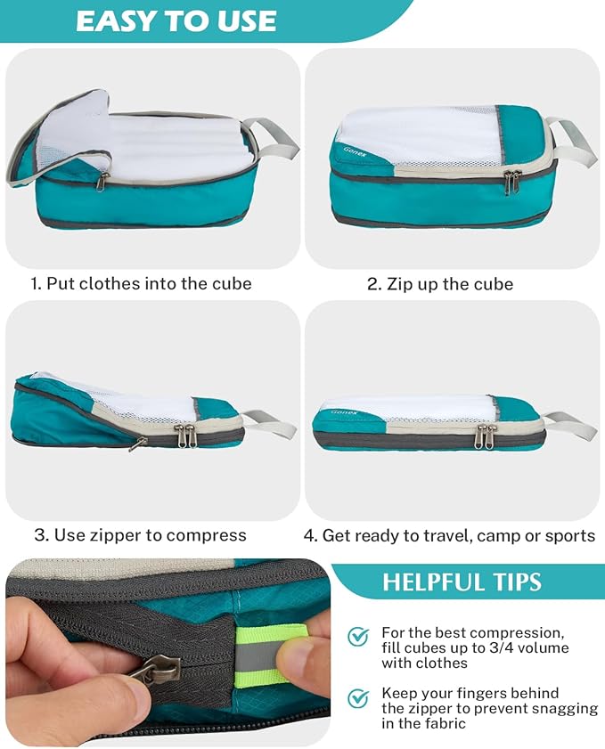 Compression Packing Cubes, Gonex Extensible Storage Mesh Bags Organizers