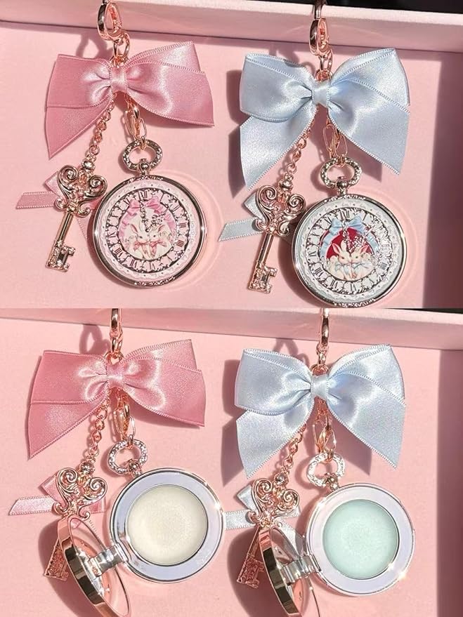 Flower Knows Bunny Garden Lip Balm Bag Charm,Hydrating & Softening Lip Care with Nourishing Oils & Long-Lasting Moisture,Non-Sticky Shine,Vegan Skincare,Lip Keychain Cap,Cute for Gift(01 Creamy Blue)
