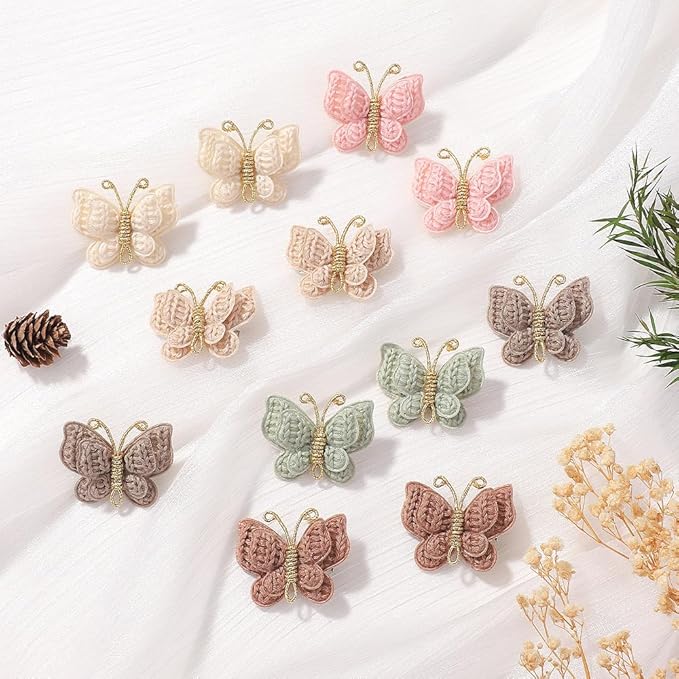 2 Pcs Butterfly Hair Bow Girl, Kid's Cute Hair Clips Barrettes Accessories for Infants Toddlers Baby Kids Fine Hair (Pink)