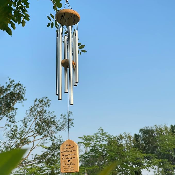 Sympathy Wind Chimes - Memorial Chimes for Loss of Loved One - Condolence & Remembrance Gifts for Dad & Mom