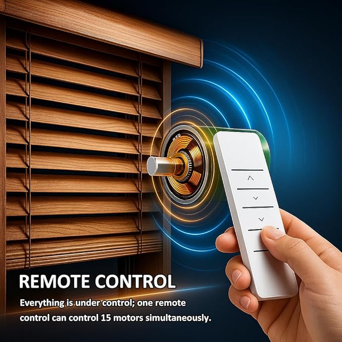 Tuya WiFi Φ35mm Smart Roller Shade Motor Kit Compatible with Alexa & Google Assistant, 38dB Quiet Brushless Drive, Motorized Blind Automation (6.0 N.m Motor Suitable for Φ50mm (2") Groove Tube)