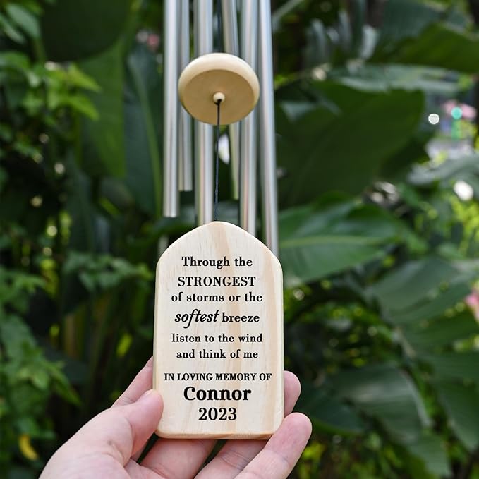 Sympathy Gifts for Loss of Loved One - Memorial Wind Chimes - Bereavement Gifts for Loss - Condolence Gifts - Remembrance Gift for Loss of Dad Mom - Funeral Gifts - in Loving Memory Gifts