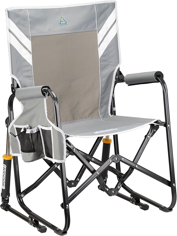 GCI Outdoor Stowaway Rocker - Varsity Gray/White