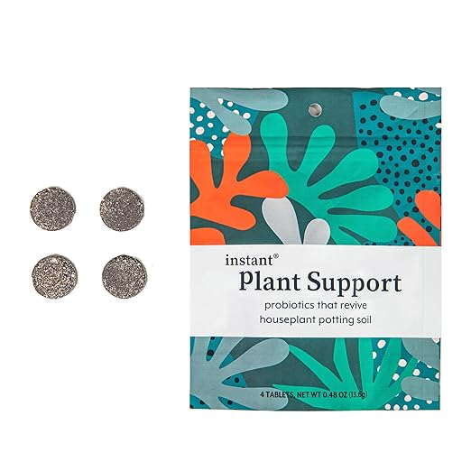 Instant Plant Support | Soil ProBiotics & Mycorrhizae for Houseplants and Indoor Gardens | No Odor - No Dust - No Mess | Package of 4 Tablets