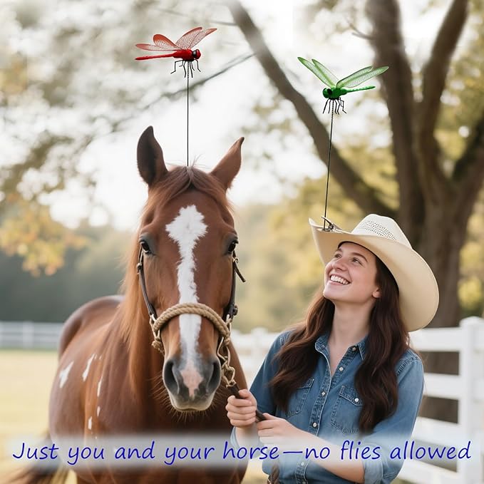Dragonfly Clip on Hat, Dragonfly Garden Décor, 3D Fake Dragonflies The Deer or Horse Fly Nature Enemy to Scare Garden Fly for Indoor Outdoor (8Pcs-Colorful)