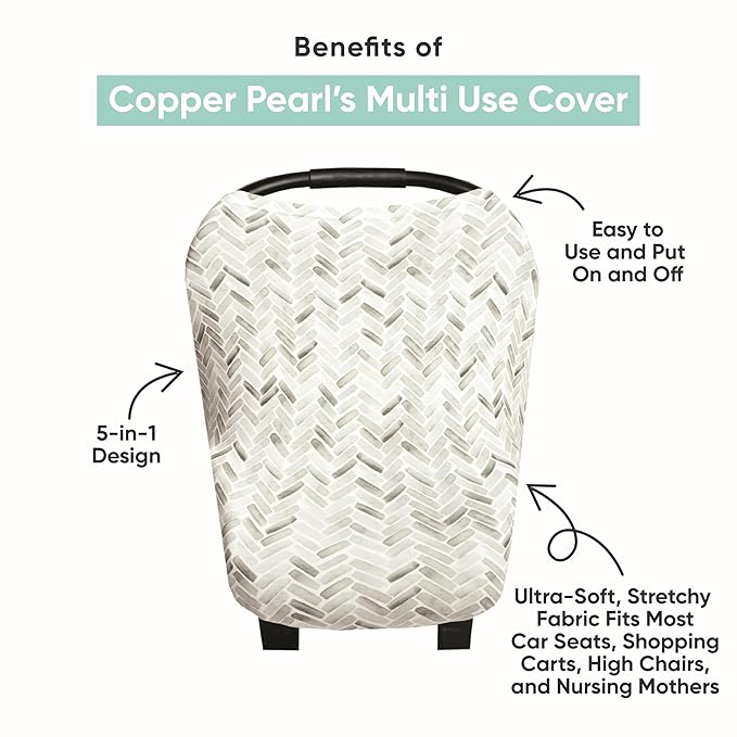 Copper Pearl Multi-Use Cover: Car Seat Covers, Nursing Cover, and Stroller Cover for Sun - Stretchy Fabric, All-Season Use, Stylish Designs, Easy Access for Moms - Colt