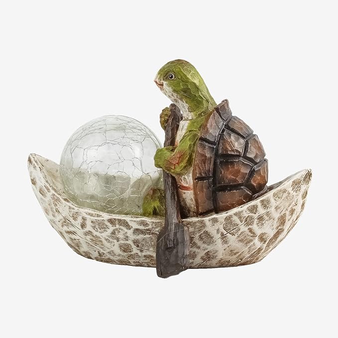 Garden Statue of Turtle,Garden Decor Tortoise Figurine,Turtle Outdoor Statue,Solar Tortoise Decor for Patio,Balcony,Yard,Lawn Ornament,Perfect Gardens Gift