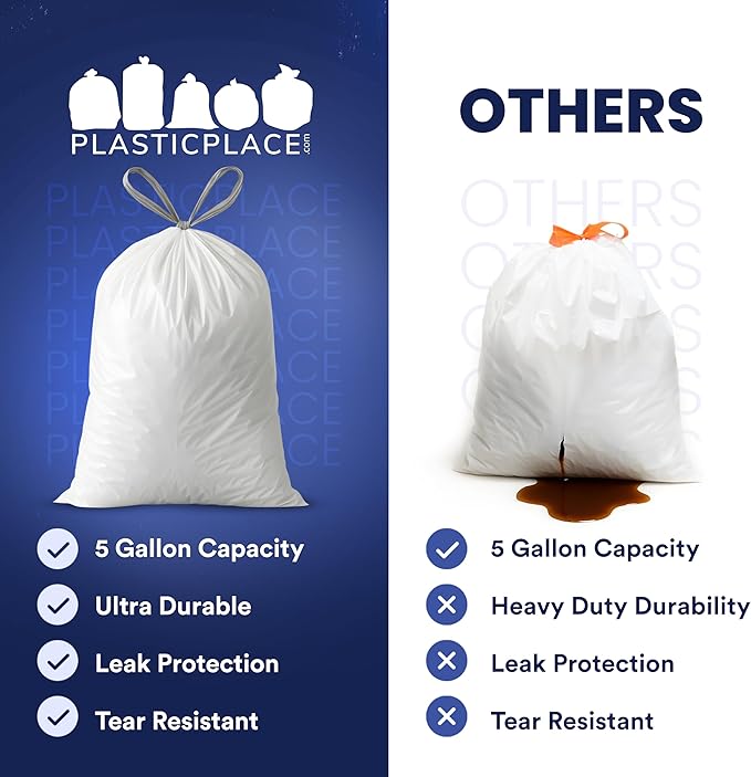 Plasticplace 5 Gallon Trash Bags