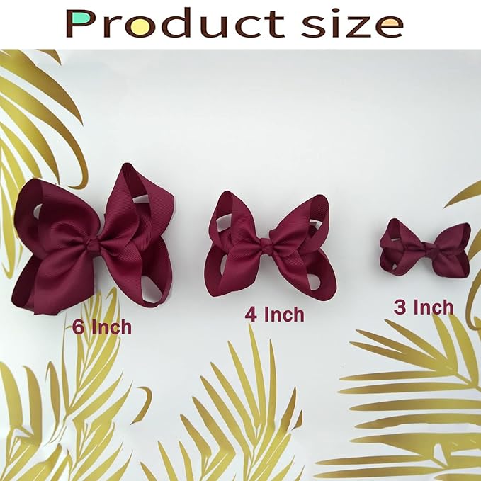 Orange Bows for Girls,6PCS Hand-made Grosgrain Ribbon Hair Bows Alligator Clips Hair Accessories for Little Teen Toddler Girls Kids (Orange)
