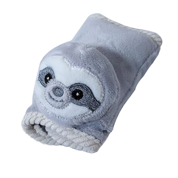 Kelly Baby Sloth Seat Belt Cover with Corduroy Trim Sloth, Grey