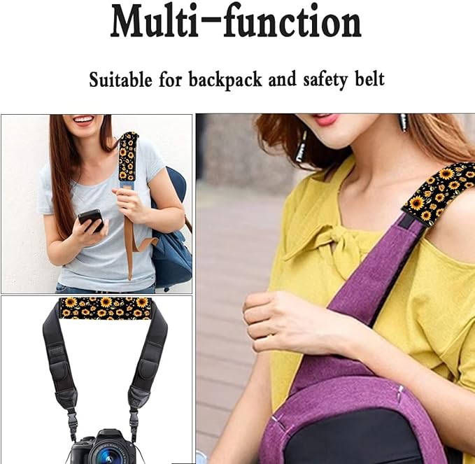 AFPANQZ Sunflowers Pattern Seat Belt Pad Cover for Women Adults Kids Safety Seatbelt Pad Cushion Adjustable Comfortable Driving Schoolbag Straps Pads