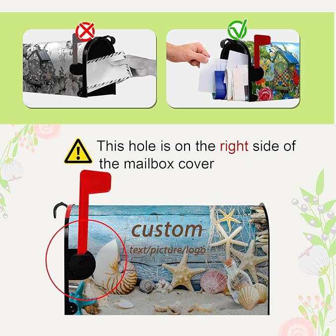 Personalized Mailbox Covers Magnetic Custom Seasonal Waterproof Oversized Mailbox Wraps Add Photo Picture Name Text Logo Customized Large Size Post Letter Box Cover Oversize-25.5 * 21 Inch