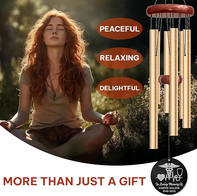 Personalized Medical Memorial Wind Chime – “in Loving Memory” Custom Engraved Name & Years – Doctor Nurse Sympathy Gift – Windchime for Healthcare Workers – Healing Tribute for Loss of Loved One
