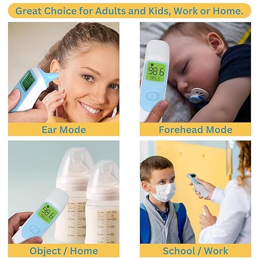 Ear and Forehead Baby Thermometer for Infants to Adults Termometro Digital Baby Stuff Instant Read Ear Thermometer for Kids or Touchless Forehead Thermometer