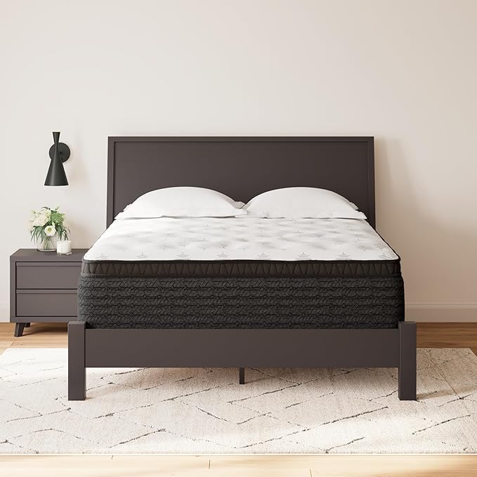 Signature Design by Ashley California King Size Ultra Luxury 16 Inch Hyper Cool Euro Top Hybrid Mattress with Cooling Gel Memory Foam, Fiberglass Free, Mattress In A Box
