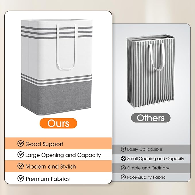 4 Pack Large Laundry Baskets, Laundry Hampers, Freestanding Waterproof