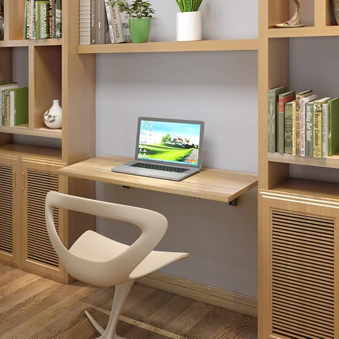 Need Wall Mounted Table - Heavy Duty Small Fold Down Desk Length 36" Width 20" Perfect Addition to Garage & Shed/Home Office/Laundry/Home Bar/Kitchen & Dining Room AC15BB(9050)