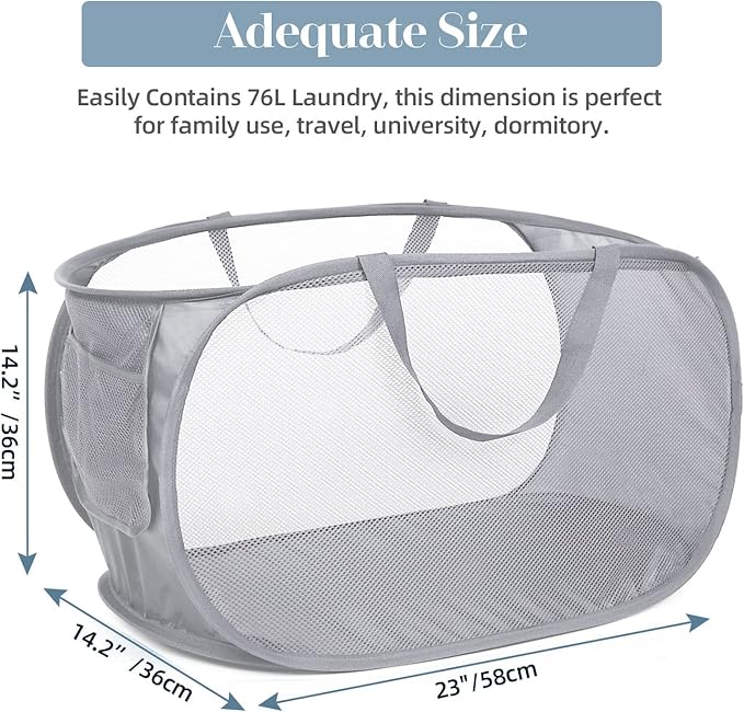 4 Pack Foldable Laundry Basket Hamper, Collapsible Laundry Baskets