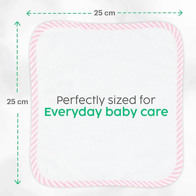 San Francisco Baby Washcloths for Newborn — Rayon from Bamboo Washcloths, Baby Wash Cloths Soft, Wash Cloths for Babies, Baby Wash Cloth — 6 Pieces, Pink