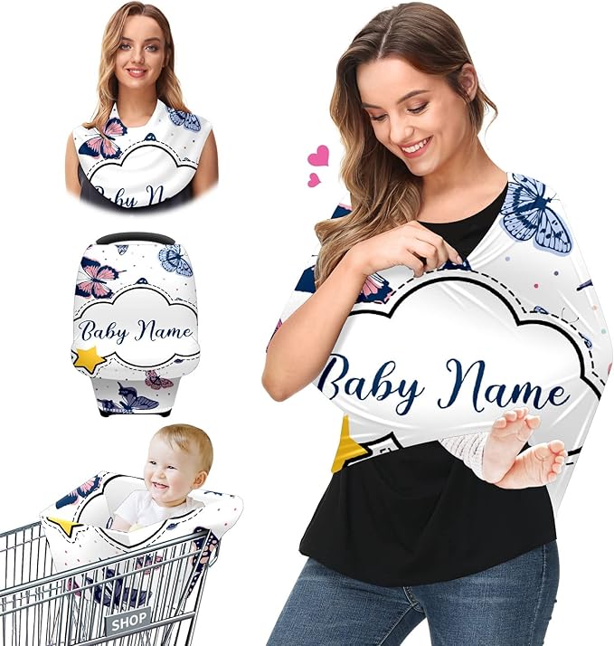 Baby Car Seat Stroller Cover Nursing Cover New Mom Breastfeeding Scarf Soft Stretchy Infant Carrier Cover Car Canopy Coverage