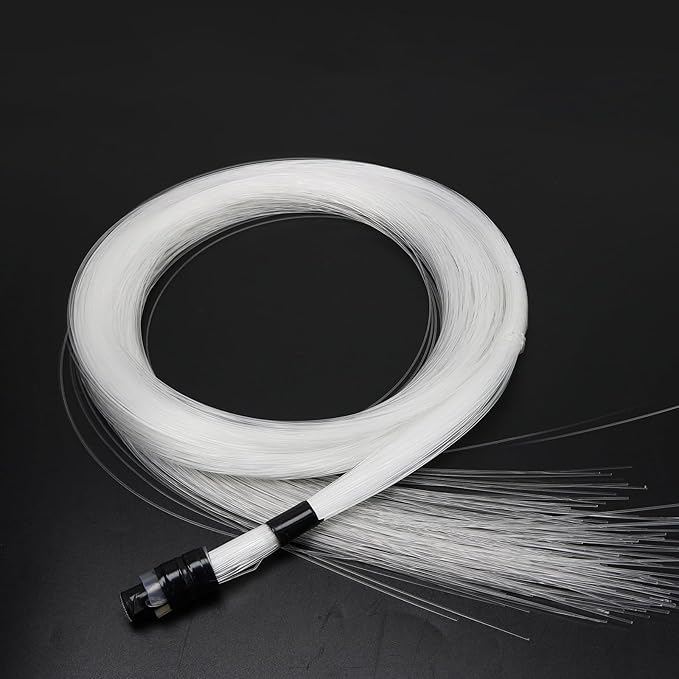 AZIMOM 50pcs*13.1ft PMMA Plastic Fiber Optic Strands End Glow 0.75mm/ 0.03in Optical Fiber Cable Roll for Star Sky Ceiling All Kind led Light Engine Source Driver