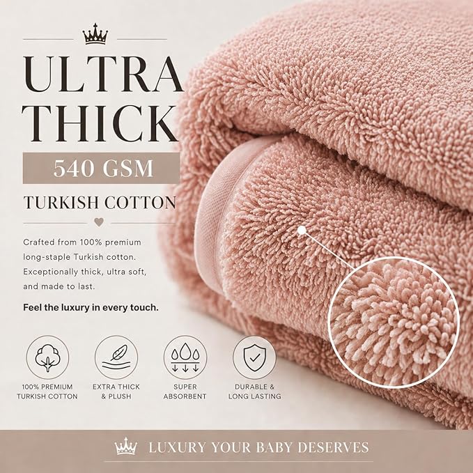 Turkish Organic Cotton Hooded Towels - Heritage Aegean Cotton, Organic Thick Bath Towels for Newborn, Best New Born Baby Girls Gift (Cozy Bunny, 30×30” — Petite Newborn Fit (0–12 Months))