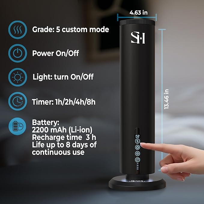 Hotel Waterless Scent Diffuser, Tower Design Upgrade 2026 | Rechargeable Battery Cold Air Oil Diffuser for Large Homes, Offices, Hotels & Spas (1200 Sq.Ft) | Includes 3 x 50ml Premium Fragrance Oils