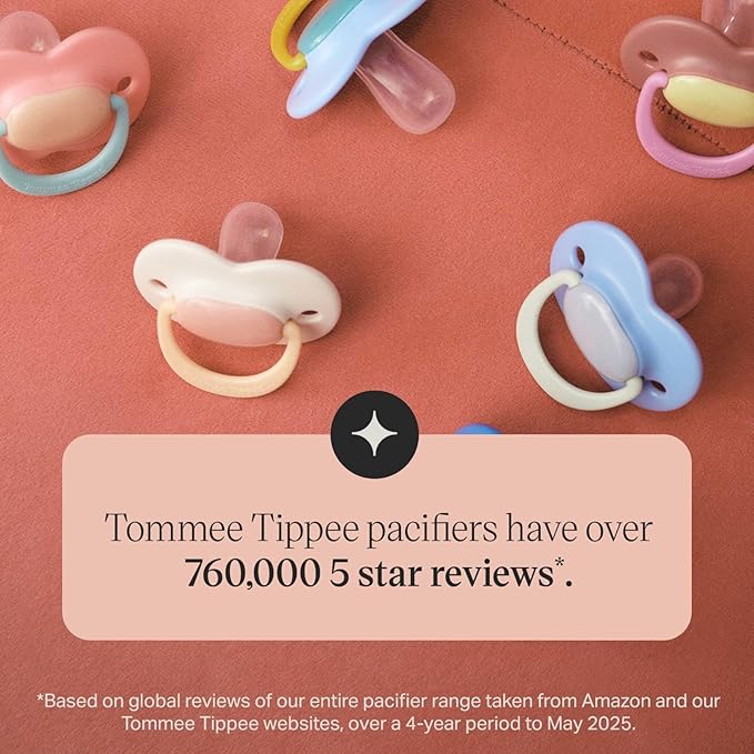 Tommee Tippee Ultimate Fit Pacifiers, 18-36 Months, Extra Air Holes, Symmetrical Nipple and Shield, 100% BPA Free Silicone, Dishwasher and Sterilizer Safe, Pink and Purple, Pack of 4