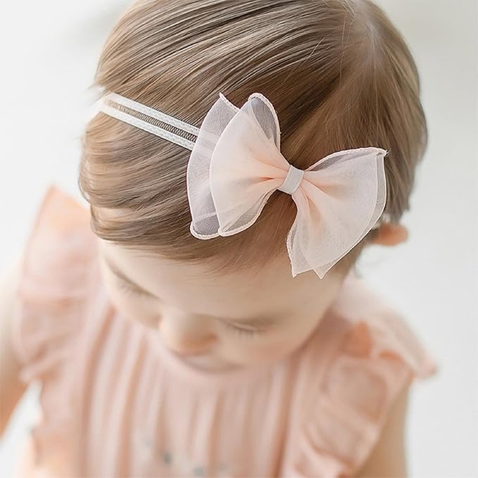 Baby Girls Cute Lace Bow Headband Soft Cotton Elastic Hair Accessories for Toddlers Newborns Ideal for Birthdays Baby Shower Photoshoots Special Occasions